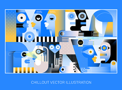 Chillout Vector Illustration art artwork blue chillout danjazzia graphic design illustration people vector