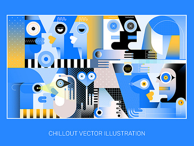 Chillout Vector Illustration art artwork blue chillout danjazzia graphic design illustration people vector