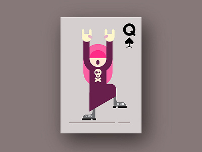 Rocker Girl Playing Card