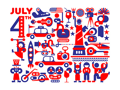USA Independence Day Parade america fun holiday illustration independence day parade people usa
