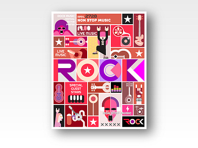 Rock Concert Poster concert festival illustration music poster rock rock and roll template text