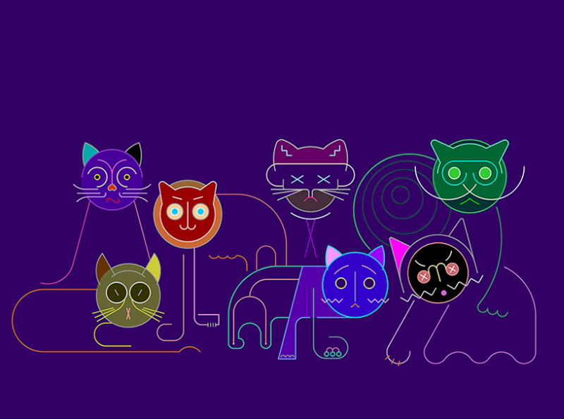 group of cats by danjazzia on Dribbble