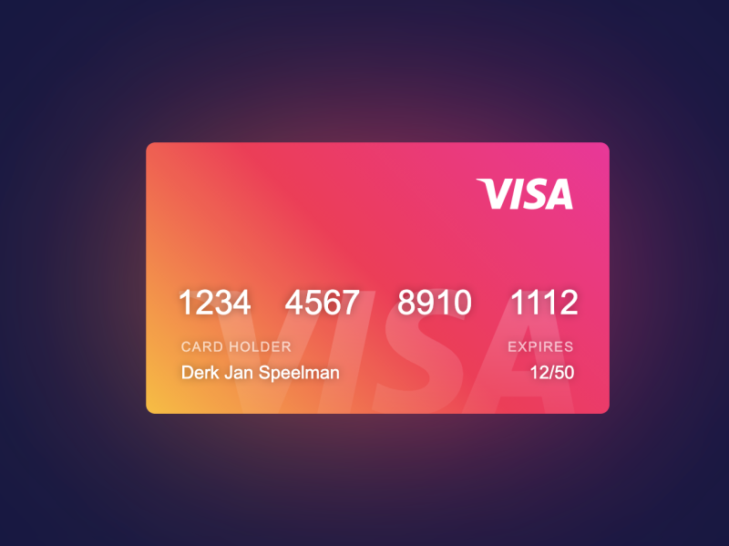 VISA card by Derk Jan on Dribbble