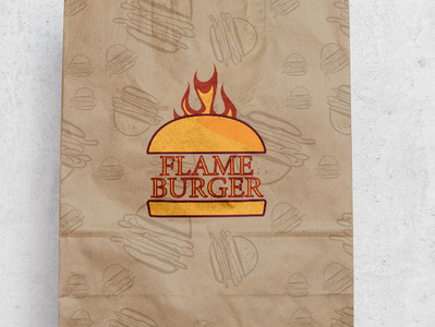 Flame Burger brand identity burgerlogo creative design flame flameburgerlogo illustration logo logoburger logodesign