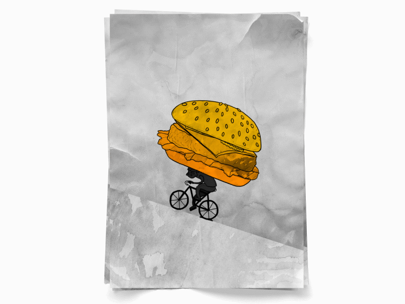 bike courier protest animated poster animation design illustration poster texture web