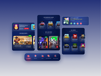 Gaming App Concept app glassmorphism uidesign