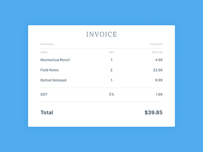 Daily UI #046 - Invoice clean dailyui dashboard design light minimal shot shot.invoice ui