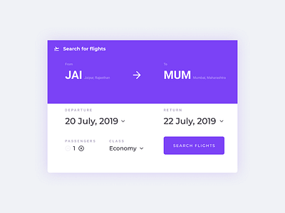 Daily UI #068 - Flight Search