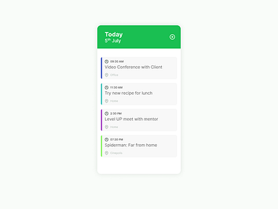 Daily UI #071 - Schedule clean dailyui design minimal mobile shot ui