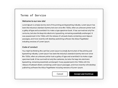 Daily UI #089 - Terms of Services alert clean dailyui design light minimal shot ui