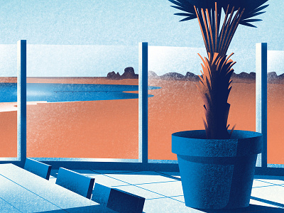 Beachclub Lemmer beach illustration palmtree summer