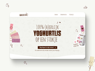 Rupert website - Yoghurt ice cream on a stick branding design ice icecream web website