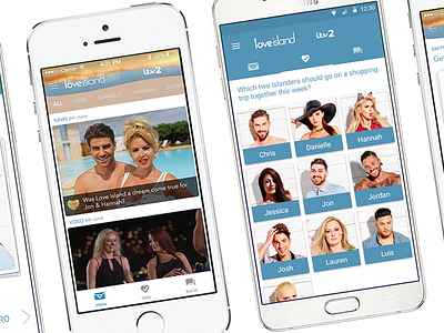 Love Island UK: App concepts android apple application blue ios iphone mobile ui ux white
