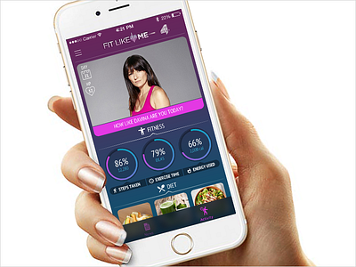 Fit Like Me - Celebrity fitness comparison app concept android apple blue data fitness interactive ios iphone mobile pink ui ux