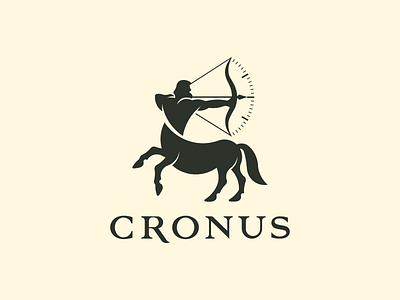 Cronus centaur circles clock cronus custom font golden horse kronor logo ratio time