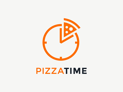 Pizza Time app clock icon logo orange pizza slice time watch