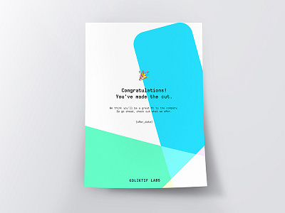 Job Offer Cover for Kolektif Labs a4 branding congratulations design emoji job letter logo offer page paper