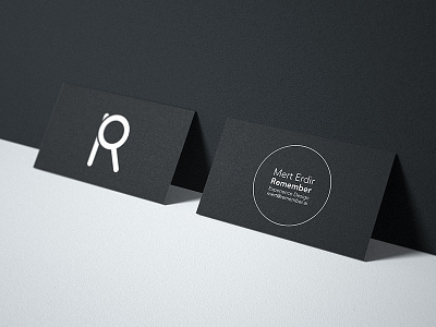 Business Cards for Remember black brand business card dark engine identity minimal personal remember search