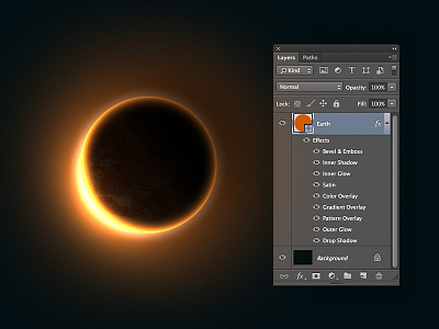 One-layer solar eclipse eclipse layer one photoshop planet solar sun