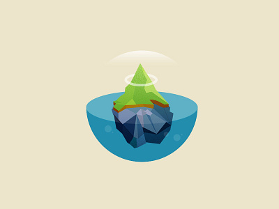 Minimal Earth clouds dome earth grass illustration land lowpoly minimal photoshop planet rock water