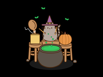 Pusheen on Drums