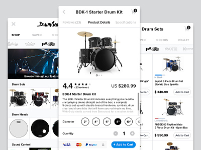 Drum-Gear | Store for Musicians black cart details drums instruments iphone music product quantity reviews tuner white