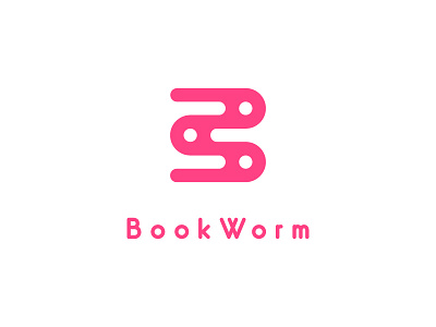Logo Challenge #14 book bookworm brand challenge design logo logochallenge pink thirtylogos