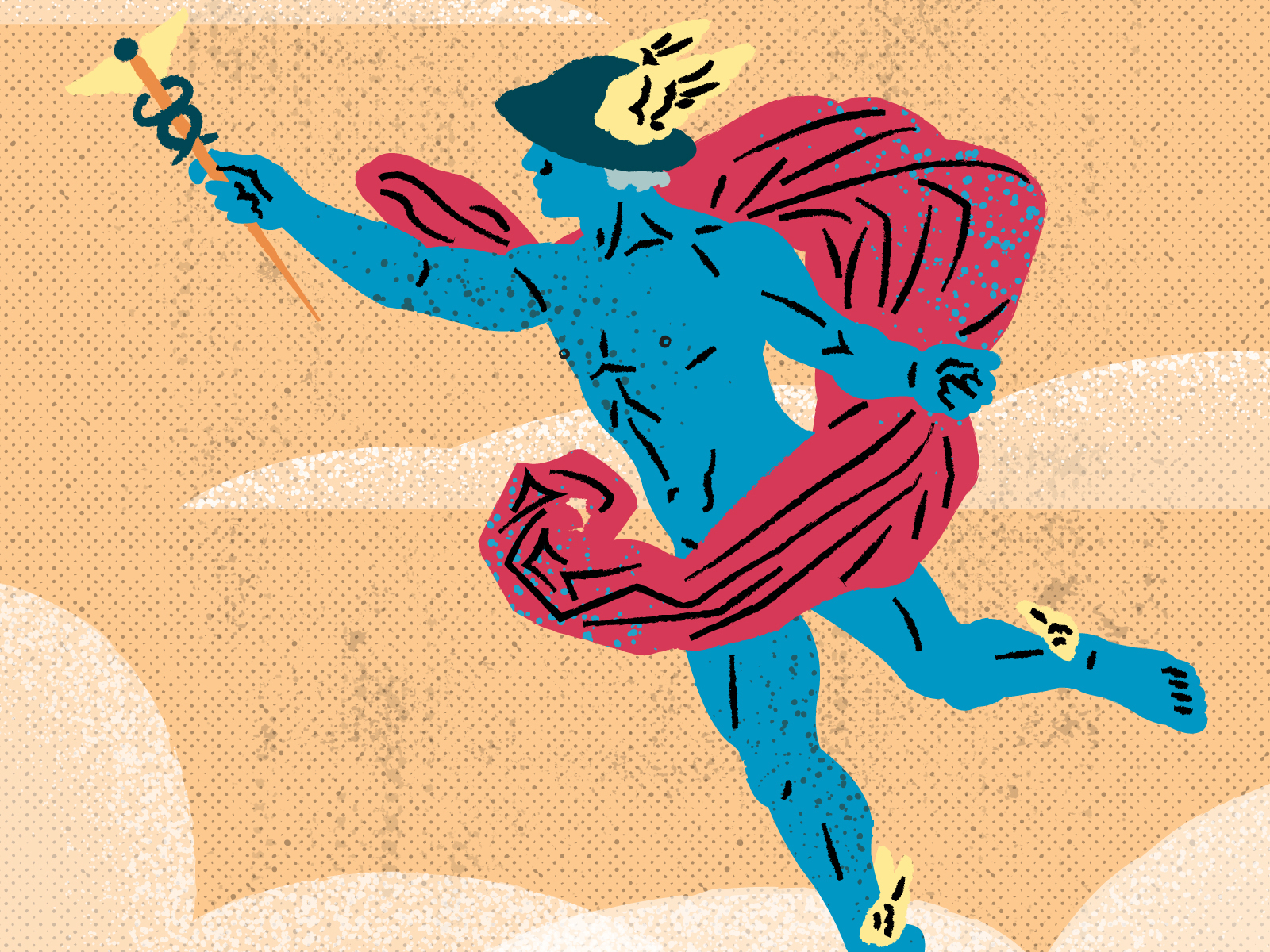 Olympians - Illustration series (Greek Gods 2/4) - Hermes by Eamon