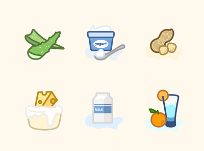 Ingredients Icon Sert cheese icon illustration line milk milk foam peanut yogurt