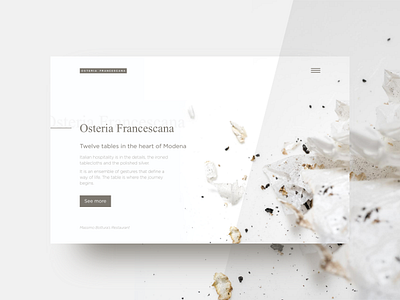 Osteria Francescana - Header clean header minimal restaurant ui ux web