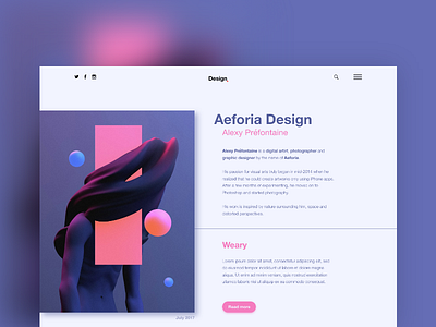 Aeforia - Header blog clean header minimal ui ux visual design web