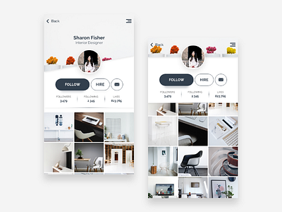 Designer Profile - Interior Designer app clean designer minimal profile ui ux