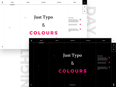 Just Typo & Colours clean colours daymode minimal nightmode typo ui ux visual