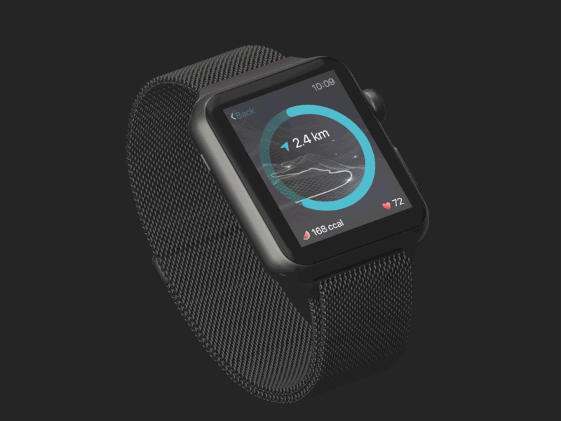 Running app for iWatch animation design graphic design ui ux