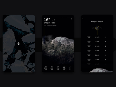 Weather app - dark mode design ui uplabs ux weather