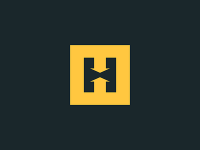 Abstract H logomark abstract brand design branding danger hazardous letter h logomark removal toxic trade waste yellow