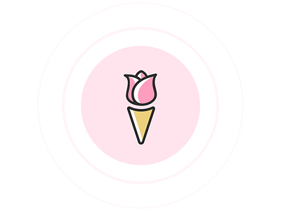 Rose Shaped Gelato (Ice Cream) branding branding design cone elegant food gelato ice cream ice cream cone logo pink rose roses sweet tasty