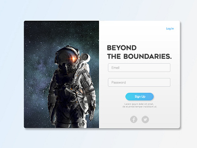 Sign Up page for #dailyui #001