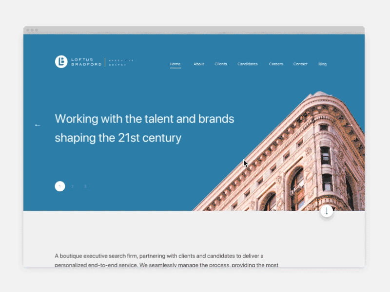 Loftus Bradford Website animation clean design parallax typography ui ux