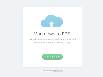 Markdown to PDF cloud file markdown pdf upload