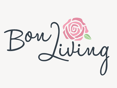 Bon Living bon branding living logo rose