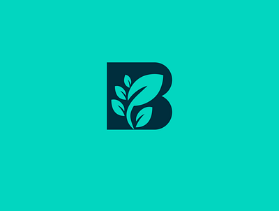 B leaf icon logo logo design logotype