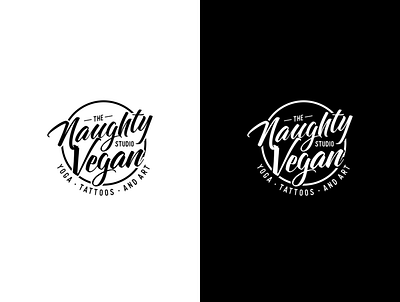The Naughty Vegan Studio lettering logo logo tattoo tattoo studio vintage logo