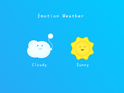Emotion weather part1 blue cloud cloudy cute emotion funny sketch smile sticker sun sunny weather
