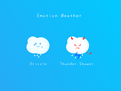 Emotion Weather part2 blue cloud cry devil drizzle emotion icon shower sketch sticker thunder weather
