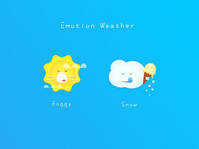 Emotion Weather part3 cloud cream emotion foggy graphic ice icon sketch snow sunny weather