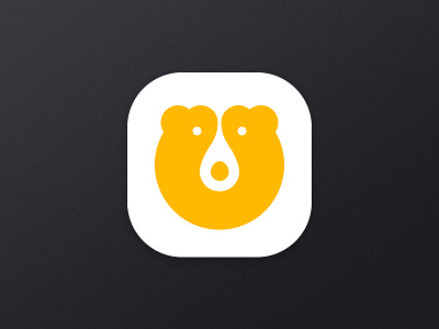 icon app bear circle fat icon interface logo white yellow