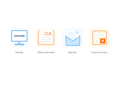 Applications Icons app application blue expense icon icons mail oa website yellow