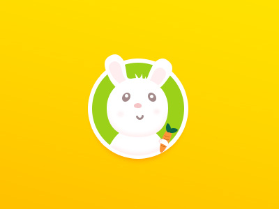 A cute rabbit cute graphic green icon rabbit smart tv yellow