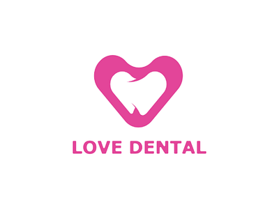 Love Dental Logo brand and identity branding design illustration logo negative space vector